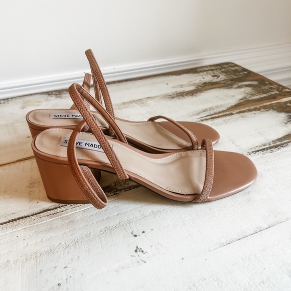 Steve Madden Tan Strappy Heels - Picture 4 of 6